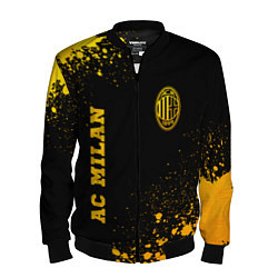 Бомбер мужской AC Milan - gold gradient вертикально, цвет: 3D-черный