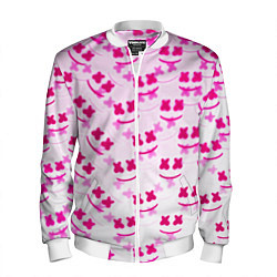 Бомбер мужской Marshmello pink colors, цвет: 3D-белый