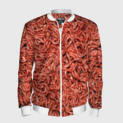 Бомбер мужской Мясной фарш текстура, цвет: 3D-белый