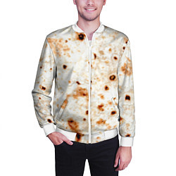 Бомбер мужской Текстура светлого лаваша, цвет: 3D-белый — фото 2