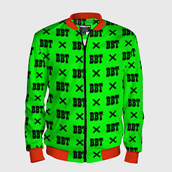 Бомбер мужской BBT logo green steel, цвет: 3D-красный