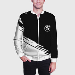 Бомбер мужской BMW краски спорт текстура, цвет: 3D-белый — фото 2