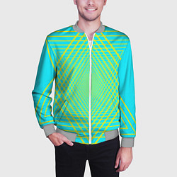 Бомбер мужской Трансформация контурных треугольников, цвет: 3D-меланж — фото 2