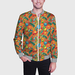 Бомбер мужской Летние каникулы микс из паттерна, цвет: 3D-меланж — фото 2