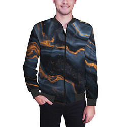 Бомбер мужской Лакшери текстура с узорами, цвет: 3D-черный — фото 2