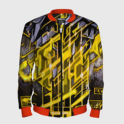 Мужской бомбер Yellow and white abstraction