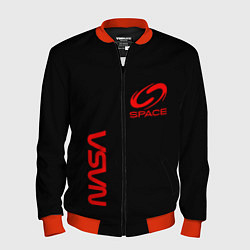 Бомбер мужской Nasa space red logo, цвет: 3D-красный