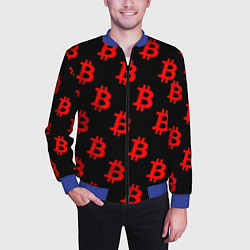 Бомбер мужской Bitcoin red logo money, цвет: 3D-синий — фото 2