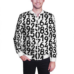 Бомбер мужской Гранжевые числа, цвет: 3D-белый — фото 2