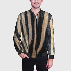 Бомбер мужской Мех зебры, цвет: 3D-черный — фото 2