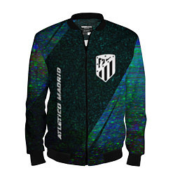 Бомбер мужской Atletico Madrid glitch blue, цвет: 3D-черный