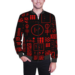 Бомбер мужской Twenty one pilots pattern rock, цвет: 3D-черный — фото 2