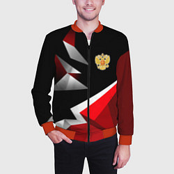 Бомбер мужской Russia uniform - красный и черный, цвет: 3D-красный — фото 2