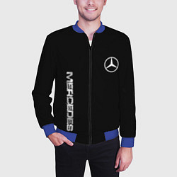 Бомбер мужской Mercedes benz logo white auto, цвет: 3D-синий — фото 2