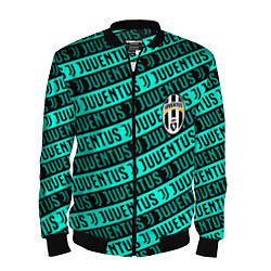 Бомбер мужской Juventus pattern logo steel, цвет: 3D-черный