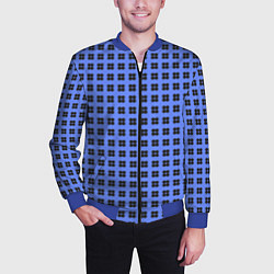 Бомбер мужской Паттерн квадратов из кругов, цвет: 3D-синий — фото 2