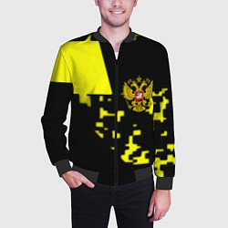 Бомбер мужской Россия имперский стиль пиксели, цвет: 3D-черный — фото 2
