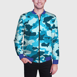 Бомбер мужской Военная текстура камуфляжа, цвет: 3D-синий — фото 2
