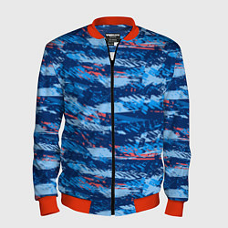 Бомбер мужской Яркий абстрактный рисунок для спорта, цвет: 3D-красный