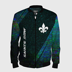 Бомбер мужской Saints Row glitch blue, цвет: 3D-черный