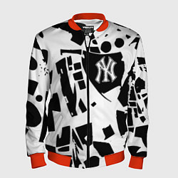 Бомбер мужской New York yankees - abstraction, цвет: 3D-красный