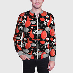 Бомбер мужской Лисицы паттерн цветной, цвет: 3D-меланж — фото 2