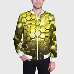 Бомбер мужской Золотые соты, цвет: 3D-белый — фото 2
