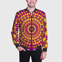 Бомбер мужской Мандала пурпурного пламени, цвет: 3D-черный — фото 2