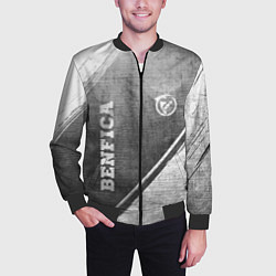 Бомбер мужской Benfica - grey gradient вертикально, цвет: 3D-черный — фото 2