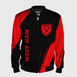 Бомбер мужской West Ham - red gradient вертикально, цвет: 3D-черный