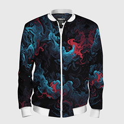 Бомбер мужской Цветные клубы дыма, цвет: 3D-белый