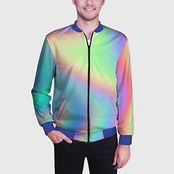 Бомбер мужской Бензиновый градиент, цвет: 3D-синий — фото 2