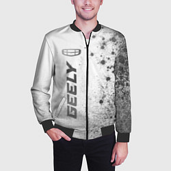 Бомбер мужской Geely - white gradient по-вертикали, цвет: 3D-черный — фото 2