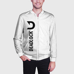 Бомбер мужской Deadlock glitch на светлом фоне по-вертикали, цвет: 3D-белый — фото 2