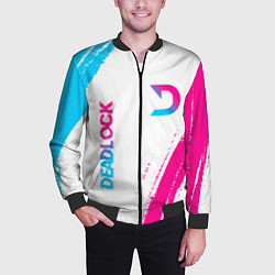 Бомбер мужской Deadlock neon gradient style вертикально, цвет: 3D-черный — фото 2