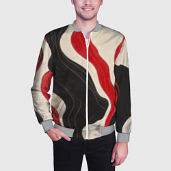 Бомбер мужской Абстрактные волнистые полосы, цвет: 3D-меланж — фото 2