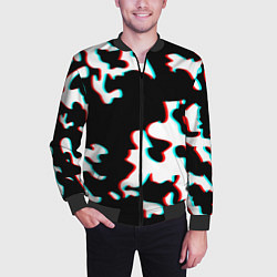 Бомбер мужской Камуфляж глитч, цвет: 3D-черный — фото 2
