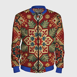 Бомбер мужской Узоры советского ковра, цвет: 3D-синий