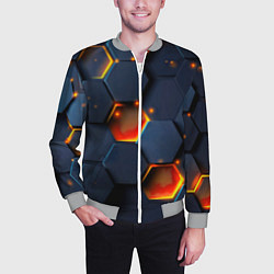 Бомбер мужской Шестигранники с подсветкой, цвет: 3D-меланж — фото 2