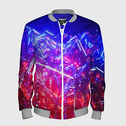 Бомбер мужской Неоновая геометрическая абстракция, цвет: 3D-меланж