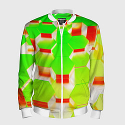 Бомбер мужской Кислотные соты, цвет: 3D-белый
