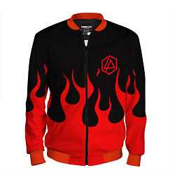 Бомбер мужской Linkin park logo fire, цвет: 3D-красный