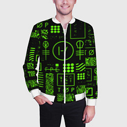 Бомбер мужской Twenty one pilots neon, цвет: 3D-белый — фото 2