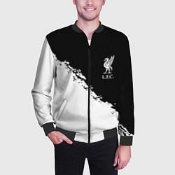 Бомбер мужской Liverpool fc белые краски, цвет: 3D-черный — фото 2