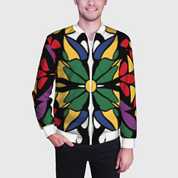 Бомбер мужской Узор калейдоскоп, цвет: 3D-белый — фото 2