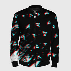 Бомбер мужской Linkin park glitch patern, цвет: 3D-черный