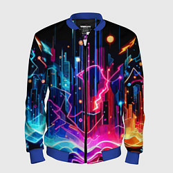 Бомбер мужской Neon fantasy - ai art, цвет: 3D-синий