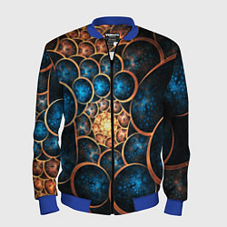 Бомбер мужской Оптическая абстракция круги, цвет: 3D-синий