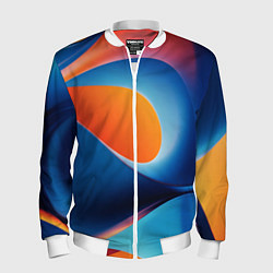 Бомбер мужской Абстрактный геометрический градиент, цвет: 3D-белый