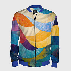 Мужской бомбер Разноцветная геометрическая мозаика